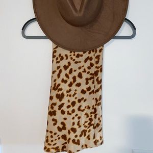 Brown Leopard Silk Skirt